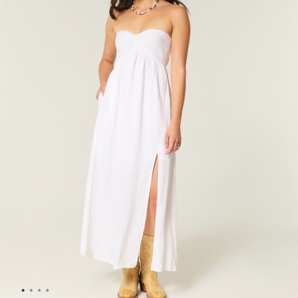 Hollister White Strapless Top
